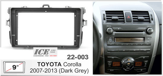 DIN Fascia Panels 2 Din Compatible with Screen 9" for Toyota Corolla 2007 2013