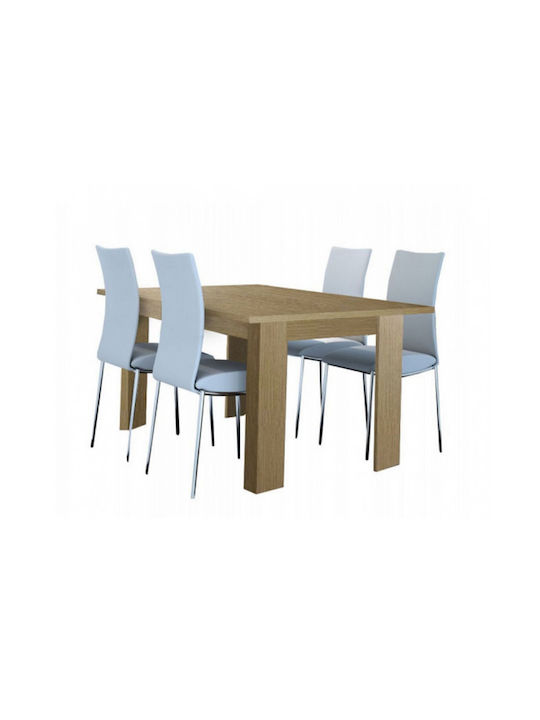 Φαίη Τραπέζι Τραπεζαρίας Ξύλινο Δρυς 160x90x78εκ.