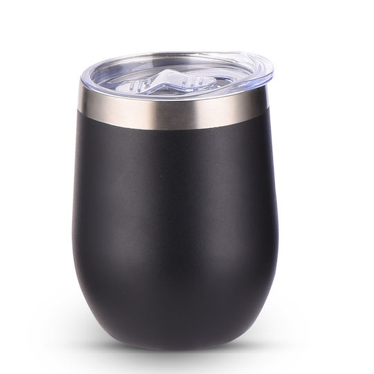 Sugar Love Glass Thermos Stainless Steel / Plastic 360ml Black with Mouthpiece