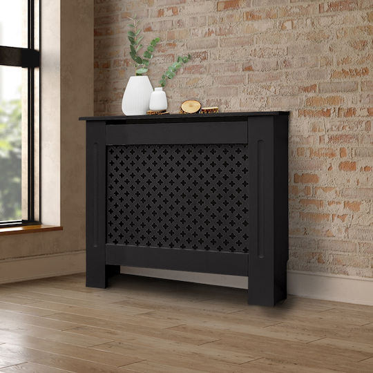 ECD Germany Husa Pentru Radiator Cu Model Diamant Din MDF Negru 78x19x82 cm