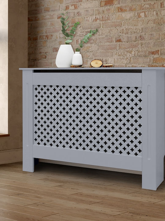 ECD Germany Diamond Pattern Radiator Cover from MDF Gray 112x19x82cm