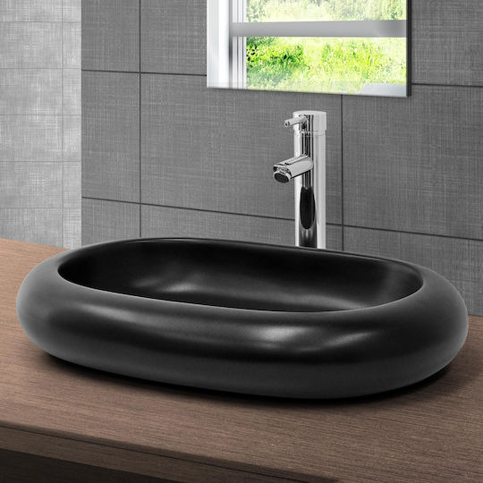 ML-Design Deasupra Blatului Chiuvetă Ceramică 65x45x11cm Negru