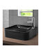 ML-Design Επικαθήμενος Νιπτήρας Κεραμικός 43x43x12cm Μαύρος