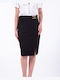 Forel Pencil High Waist Midi Skirt in Black color