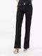 Damen Stoff Hose in Bootcut Passform Schwarz