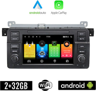 Car-Audiosystem für BMW Serie 3 / E46 / Serie 3 (E46) 1998-2005 (Bluetooth/USB/AUX/WiFi/GPS/Apple-Carplay/Android-Auto) mit Touchscreen 7"