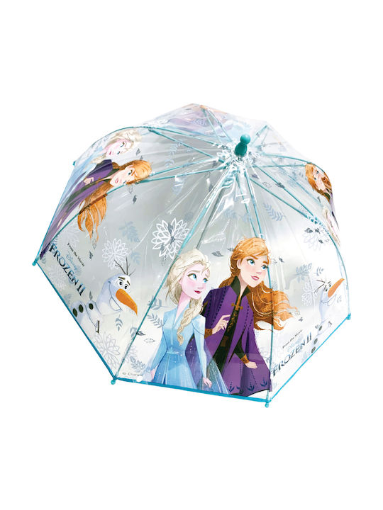 Kids Curved Handle Umbrella with Diameter 38cm Transparent