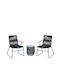 Set Lounge for Small Outdoor Spaces Black Cortez 3pcs