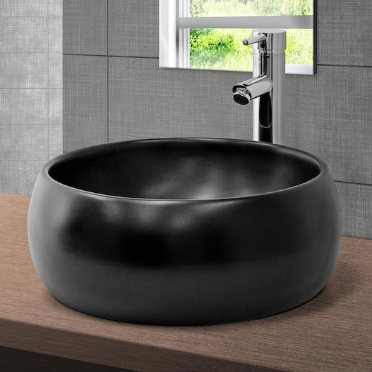 ML-Design Deasupra Blatului Chiuvetă Ceramică 40x40x15.5cm Negru