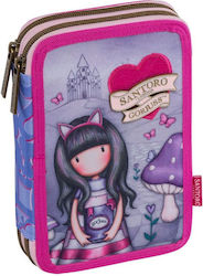 Graffiti Fabric Prefilled Pencil Case with 2 Compartments Lilac