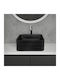 ML-Design Επικαθήμενος Νιπτήρας Κεραμικός 39x39x15cm Μαύρος