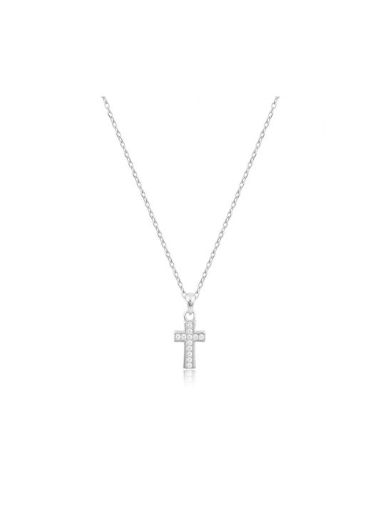 Slevori Women's Cross from Silver with Chain