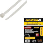 Cresman Pack of 100pcs White Plastic Cable Ties 100x3mm 06535