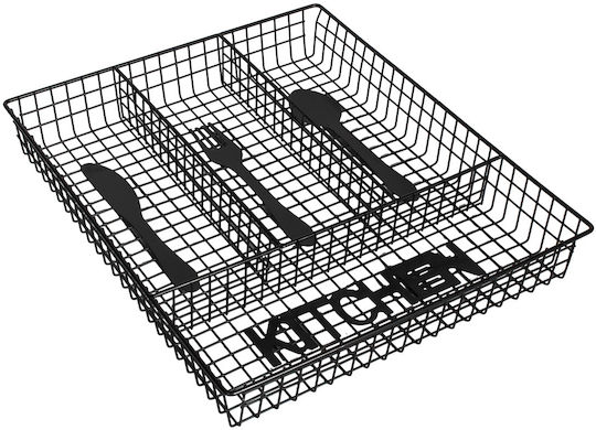 Keskor Abtropfgestell für Besteck Metallisch Schwarz 26x32.5x4.5cm Keskor Abtropfgestell für Besteck Metallisch Schwarz 26x32.5x4.5cm