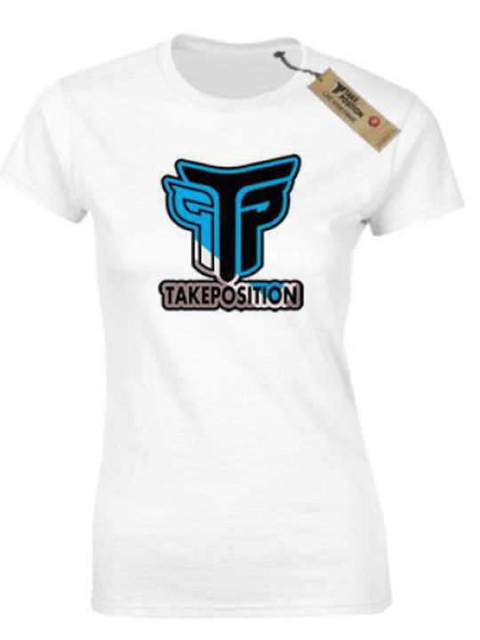 Takeposition Logo Femeiesc Tricou Alb