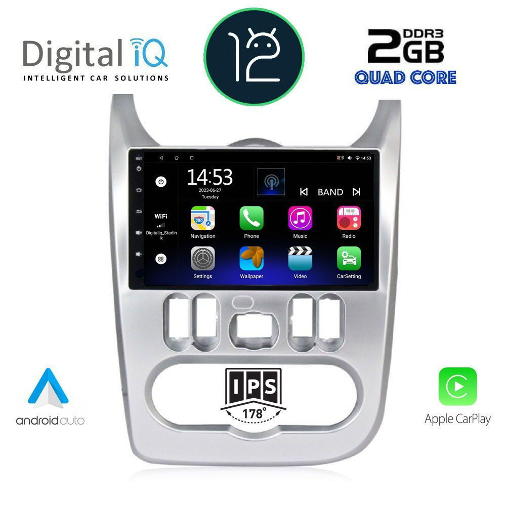 Digital IQ Car Audio System for Dacia Duster / Logan / Sandero with  Touchscreen 9 (Bluetooth/USB/WiFi/GPS) DIQ_RSB_2101