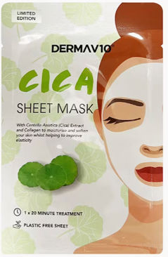 Derma V10 Cica Face Mask for Moisturizing with Centella Asiatica