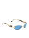 Nina Ricci Unisex Sunglasses with Gold Metal Frame and Blue Lens 3442 C017