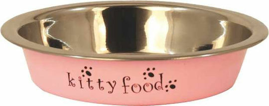 Happet Kitty Bowl Metallic Bowl Food & Water for Cat 300ml in Pink Color