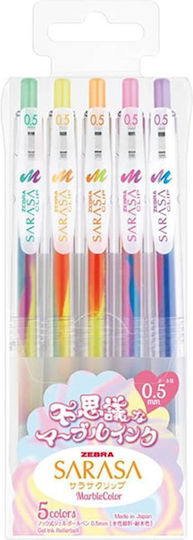 Zebra Sarasa Clip Pen Gel 5pcs