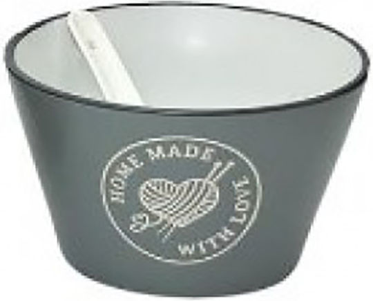 Melina's Collection Bol de Servire pentru Cereale Rotund Ceramică Gri cu Diametru 12buc