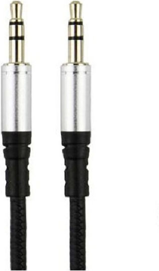 Earldom Καλώδιο Ήχου 3.5mm male - 3.5mm male Μαύρο 1m με Επίχρυσους Ακροδέκτες 34.912.1014