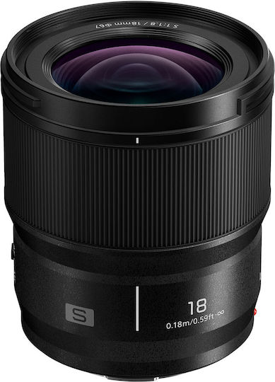 Panasonic Full Frame Camera Lens Lumix S 18mm f/1.8 Wide Angle for Leica L Mount Black