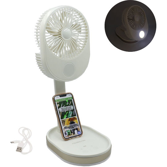 Factory USB Folding Fan with 2 Speeds White 42635490