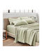 Olia Home Bettwäsche-Set Überdoppel 220x240cm. Beige 4Stück