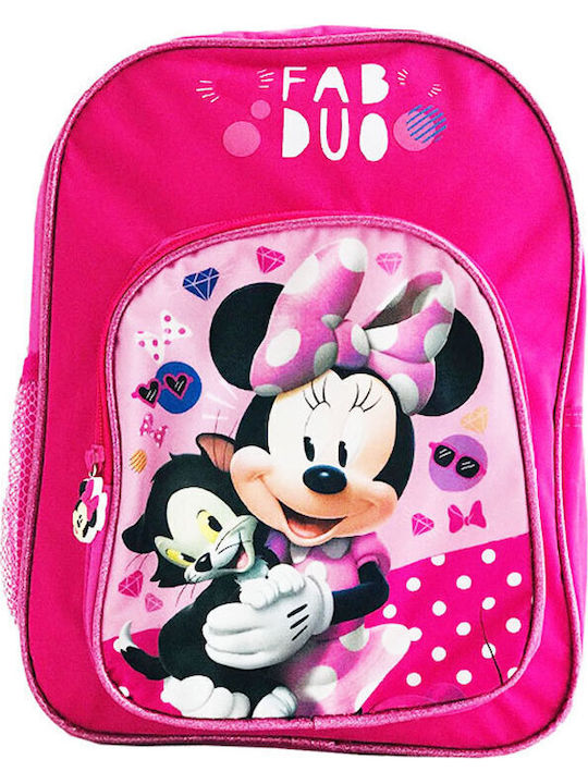 Setino School Backpack Kindergarten with Water Bottle Holder Fuchsia 32 x 8 x 32cm