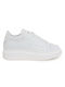 Perlamoda Damen Flatforms Sneakers Weiß