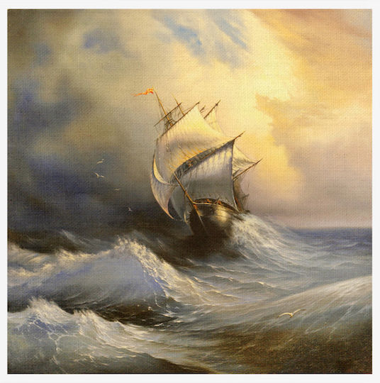 Walls Кораб в бурно море Картина Платнен 60x60см