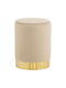 Stool For Living Room Upholstered with Velvet Linda Beige 36x36x42cm