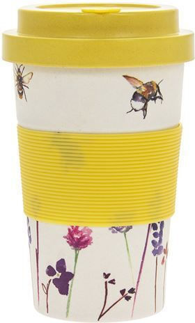 Becher Bamboo mit Deckel Weiß