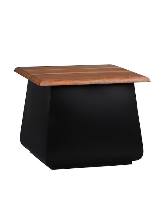 Square Solid Wood Side Table Natural L50xW50xH40cm