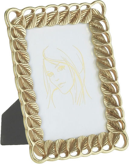 Inart Fotorahmen mit Goldenem Kunststoffrahmen 10x15 Inart Fotorahmen mit Goldenem Kunststoffrahmen 10x15