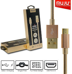 MUJU 1218.104 Regular USB 2.0 σε micro USB 1m Ροζ Χρυσό