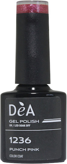 Dea Ημιμόνιμο Βερνίκι Νυχιών Ροζ Glitter με Glitter 8ml