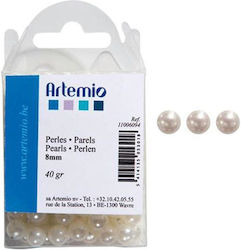 Artemio Χάντρα Χειροτεχνίας σε Λευκό χρώμα 8mm 40gr