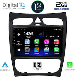 Digital IQ Car-Audiosystem für Mercedes-Benz CLK-Klasse 2000-2004 (Bluetooth/USB/AUX/WiFi/GPS/Apple-Carplay) mit Touchscreen 9"