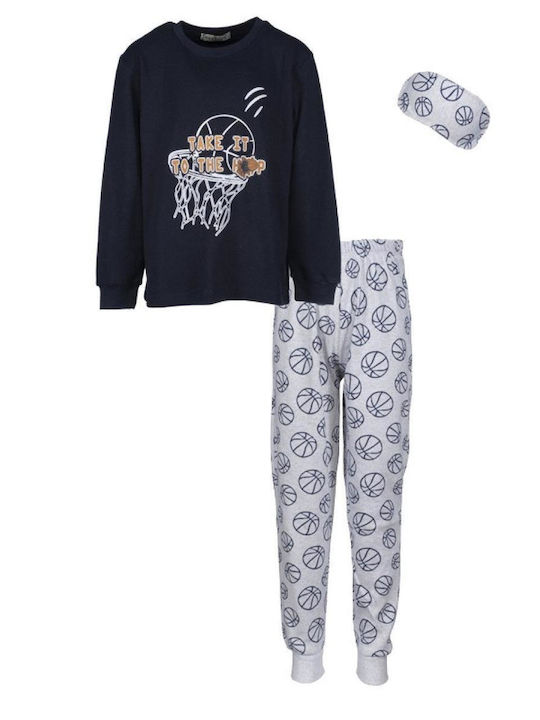 Hashtag Παιδική Πιτζάμα Χειμωνιάτικη Μπλε Take It To The Hoop
