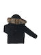 Kids' Casual Jacket Short with Lining & Hood Black