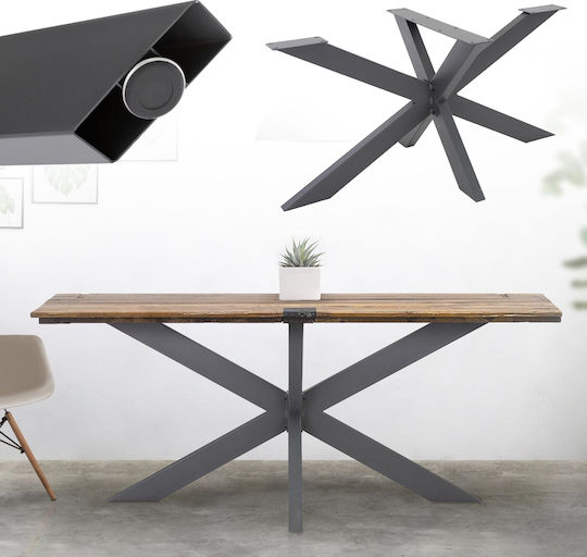 ML-Design Stand de masă din Metal în Culoare Gri 68x71x120cm