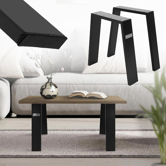 ML-Design ML-Design Metal Furniture Leg 2 Pieces Suitable for Table / Coffee Table 42cm Black