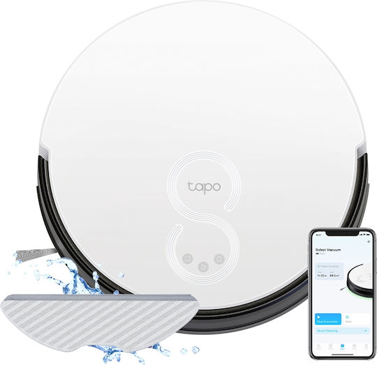 TP-LINK RV10 Σκούπα Ρομπότ με Αυτονομία έως 180min και Κάλυψη Χώρου έως 200τ.μ. Λευκή