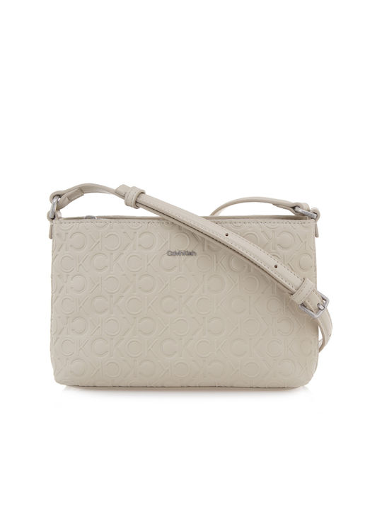 Calvin Klein R6016001998y Greige Σταμπα K60k611001 Damen Tasche Crossbody Beige