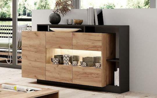 Μπουφές Alva L Ξύλινος Μπεζ 155x44x93.5cm Μπουφές Alva L Ξύλινος Μπεζ 155x44x93.5cm