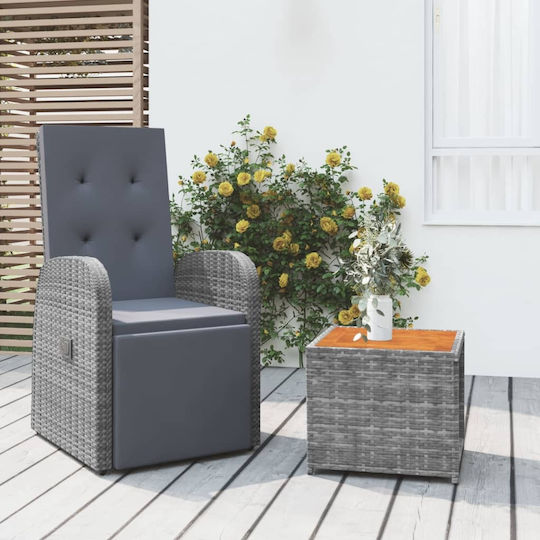 Garten- und Outdoor-Möbelsets für kleinen Raum 2 Stück Grau mit Kissen