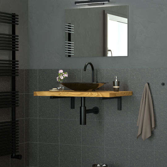 ML-Design Heavy-Duty Metallic Corner Shelf Black 450x150mm 490006974