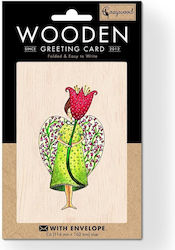 Greeting Card Wooden 16.2x11.4cm